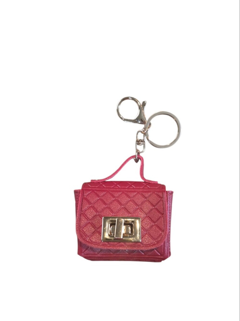 Purse Charm Mini Tote Bag with Gold Hardware Keychain